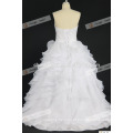 Real Fotos Ruffle Vestido de casamento vestido de noiva sem mangas Beaded Ball Gown